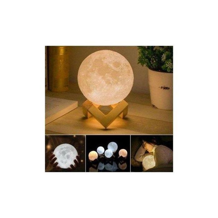Moon Light Moon Lamp , lune allumée motif gravé , Lampe LED tactile/rechargeable