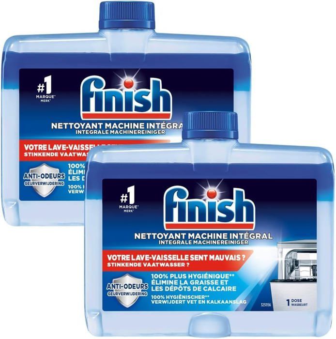 FINISH - Nettoyant pour lave-vaisselle – Lot de 2 pièces