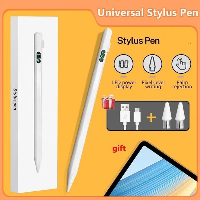 Universel Stylot Tactile Actif pour Tablette, Compatible avec Samsung/Lenovo/LG/HTC/Huawei/Google, Android/Tactile