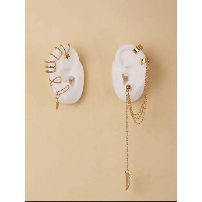 7 PIECES BOUCLES DOREILLES A STRASSE-CLIPS