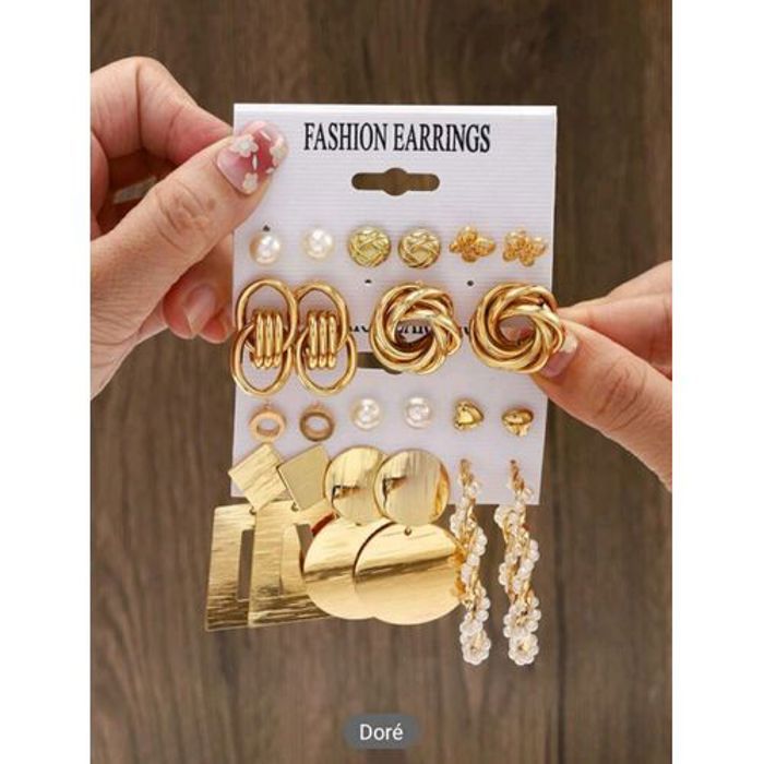 11 paires Boucles d'oreilles avec fausses perles