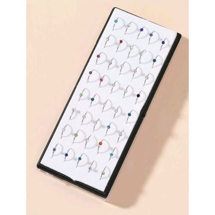 40 pieces Piercing nez acier inoxydable avec strass