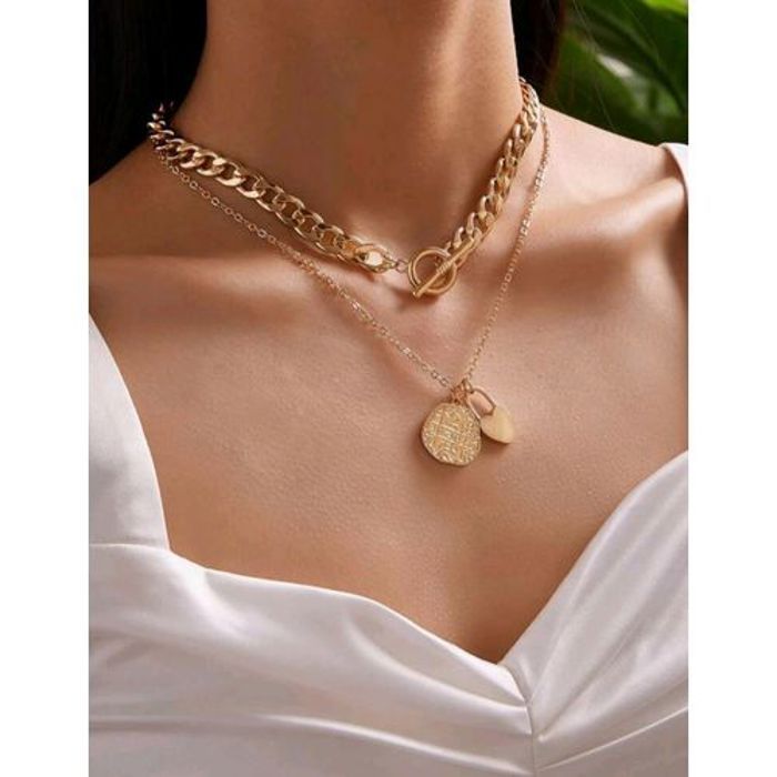 collier femme 3 chaines dore