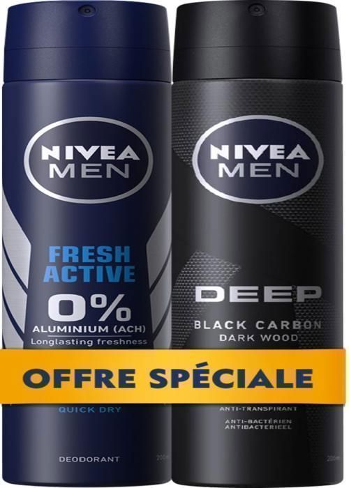 Nivea Men - Lot Spray Déodorant 200 ml x 2