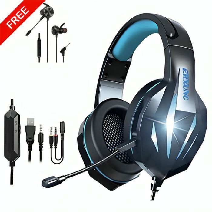 Casque Gamer Gaming HEADSET J5 + Écouteur Gaming Filiare GM-D3 GRATUIT