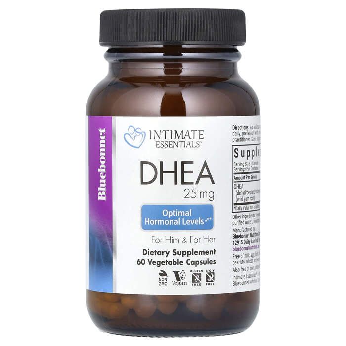 DHEA 25 mg, Pour lui et pour elle, Intimate Essentials, 60 capsules végétales