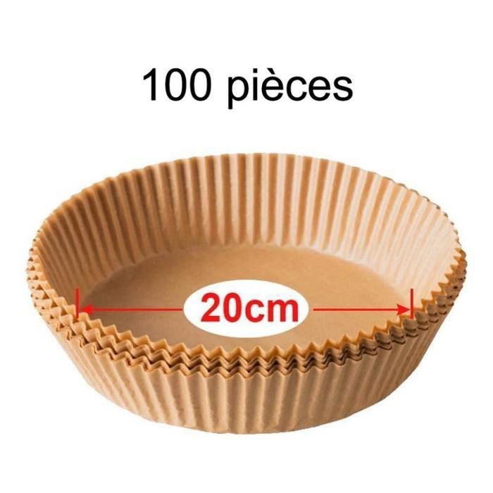 Papier parchemin pour friteuse air fryer 20 cm - Lot de 100 pièces