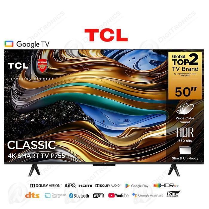 50 4K UHD Google TV 120Hz Game Accelerator Bluetooth HDR10+ Dolby, 50P755
