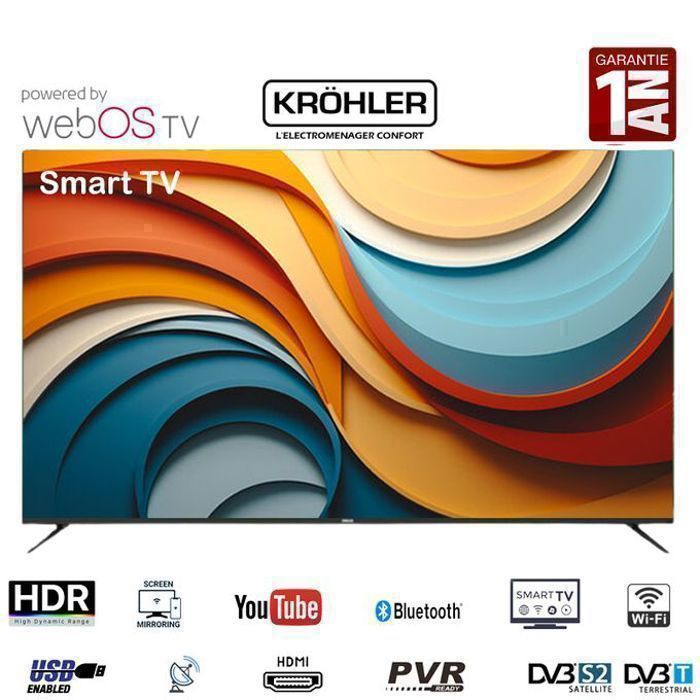 Smart TV 50" - KRÖHLER - TWS-50-WO-01 - 4K UHD - WebOS - Bluetooth™