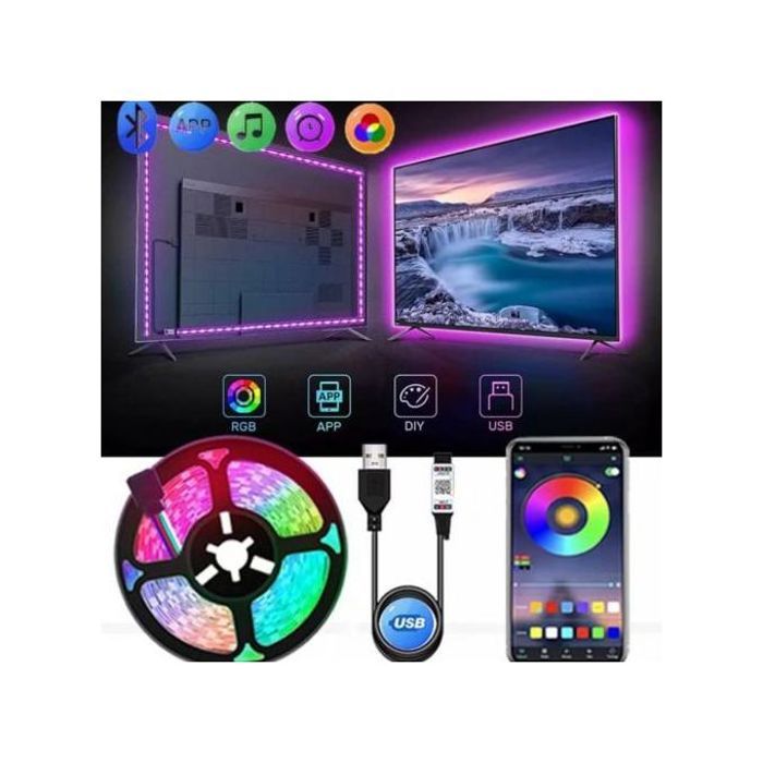Bande Usb RGB 5050 SMD LED bande lumineuse Bluetooth Smartphone contrôle 5 Mètre