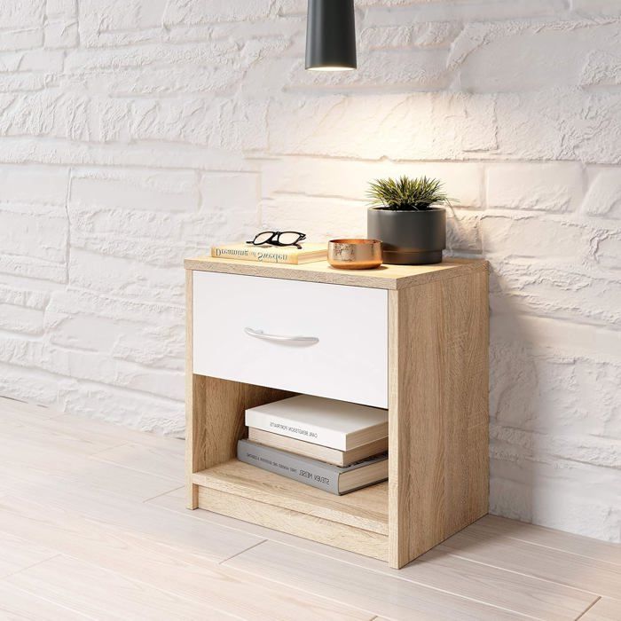 Table De Chevet, Coiffeuse,Table Avec 1 Tiroir, Convient Pour Tout Lit Et Toute Chambre,