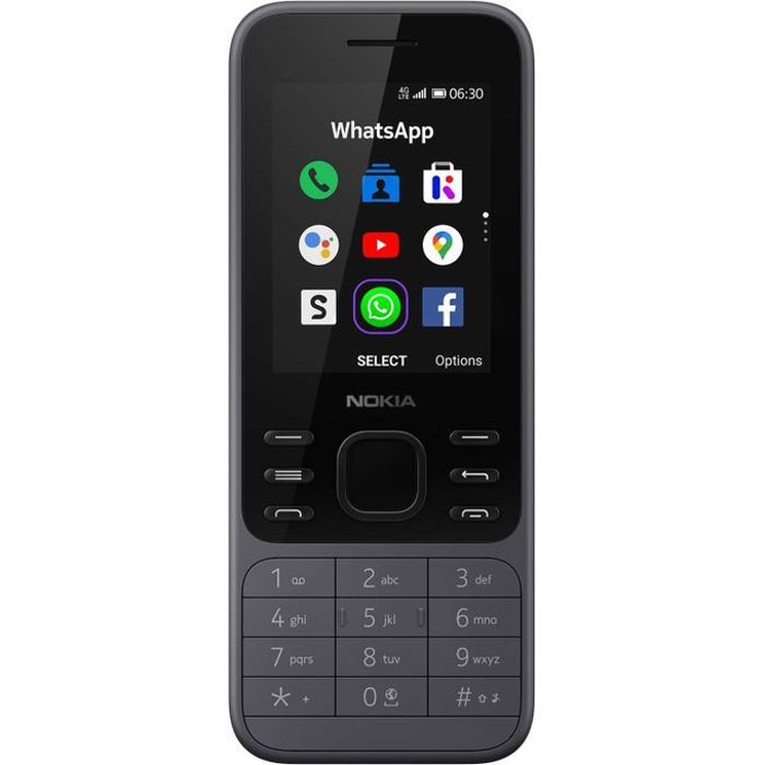 Nokia 6300 Taille d'écran 2.4″, whatsapp, facebook, youtube, batterie 1500mAh.