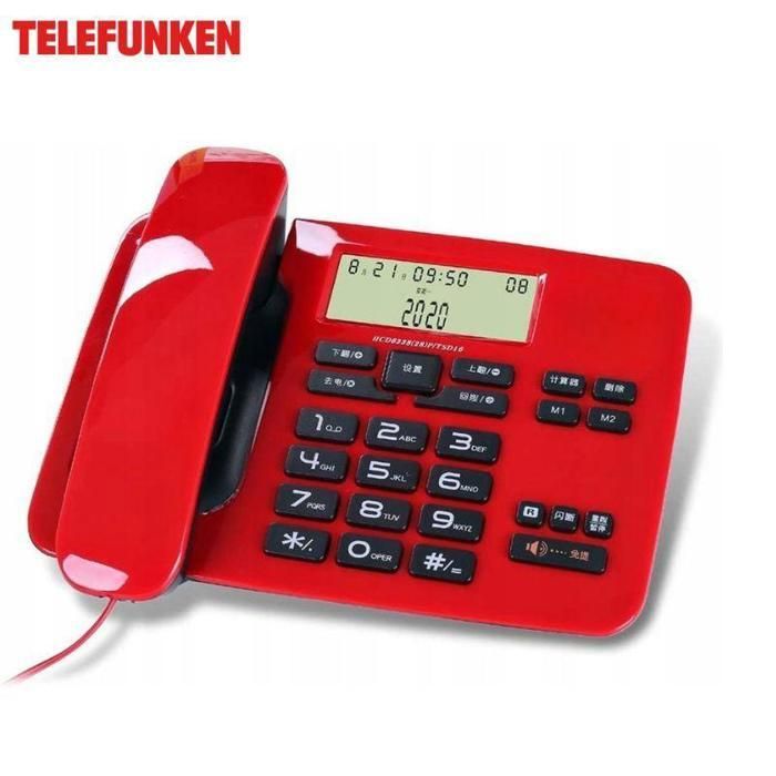 Telefunken téléphone fixe,Smart GSM,made german, pour maison, bureau  Rouge
