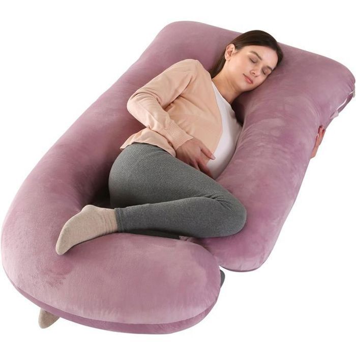 Partagez ce produit   Oreiller a grossesse, Coussin confortable pour femme enceinte Mauve 150*78*22