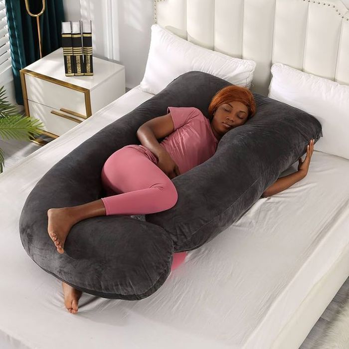 Oreiller a grossesse, Coussin confortable pour femme enceinte noire 150*78*22