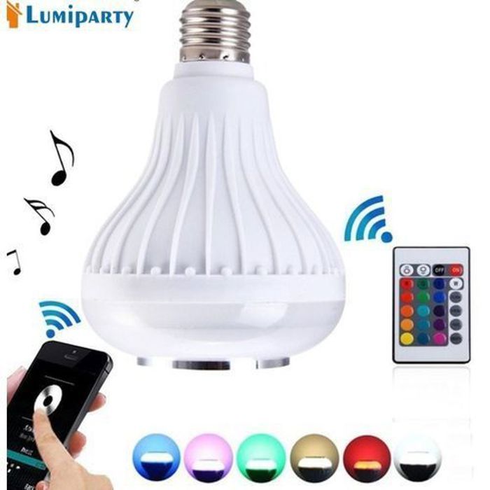 Ampoule LED - Smart - Bluetooth - Haut-Parleur - Multicolore - Sans Fil