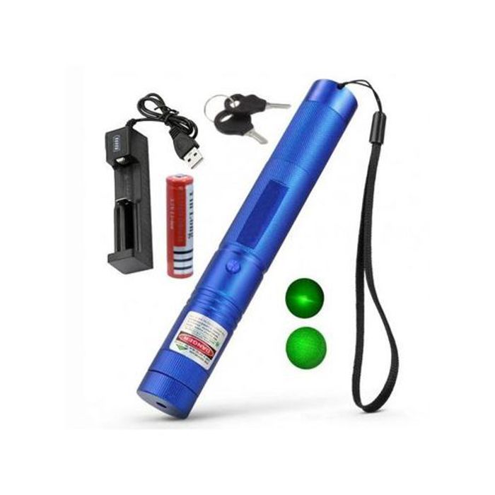 Ultra Puissant Pointeur laser Vert 1mw 532nm+clé de sécurité +batterie+chargeur