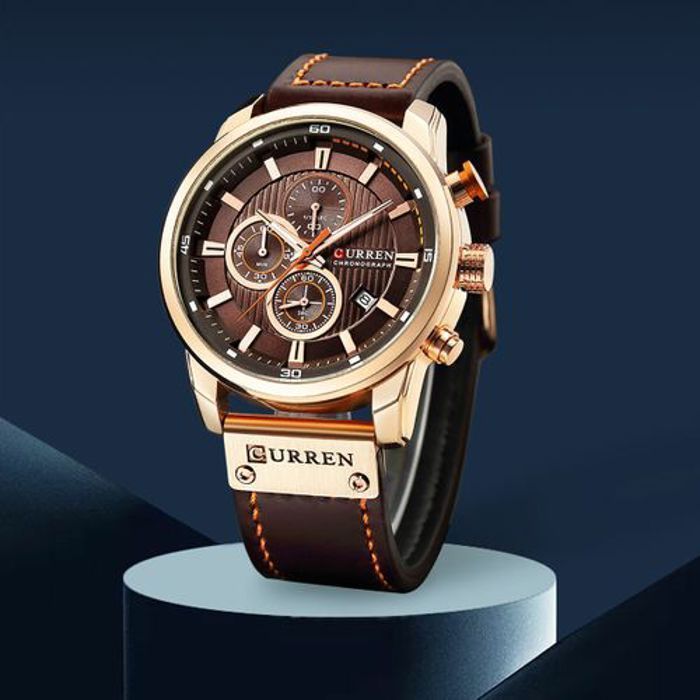 CURREN-montre de sport analogique en cuir pour homme -ORIGINALE-