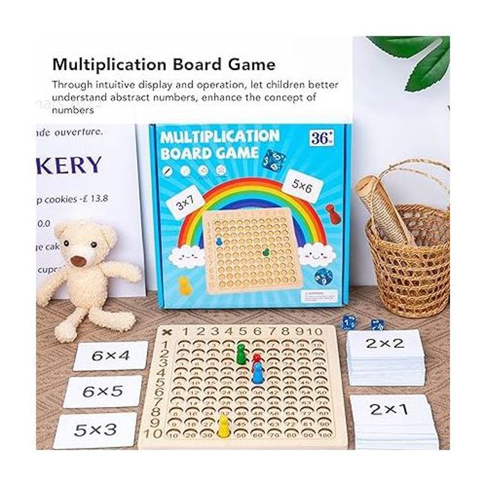 jouets Table de multiplication en bois - Stimule l'intérêt - Exercice de coordination œil-main