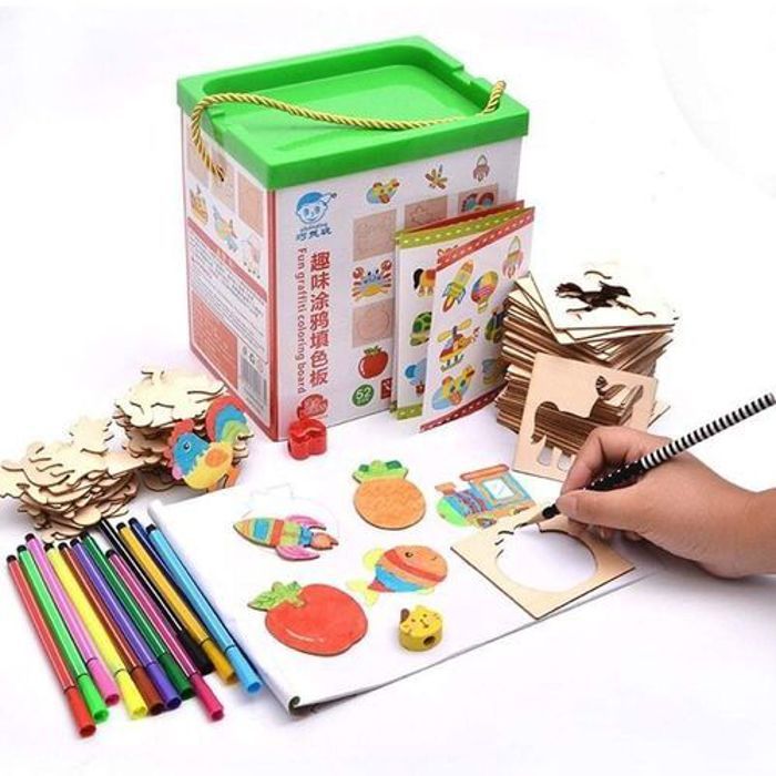 Jouet enfant Tableau de coloriage graffiti en bois