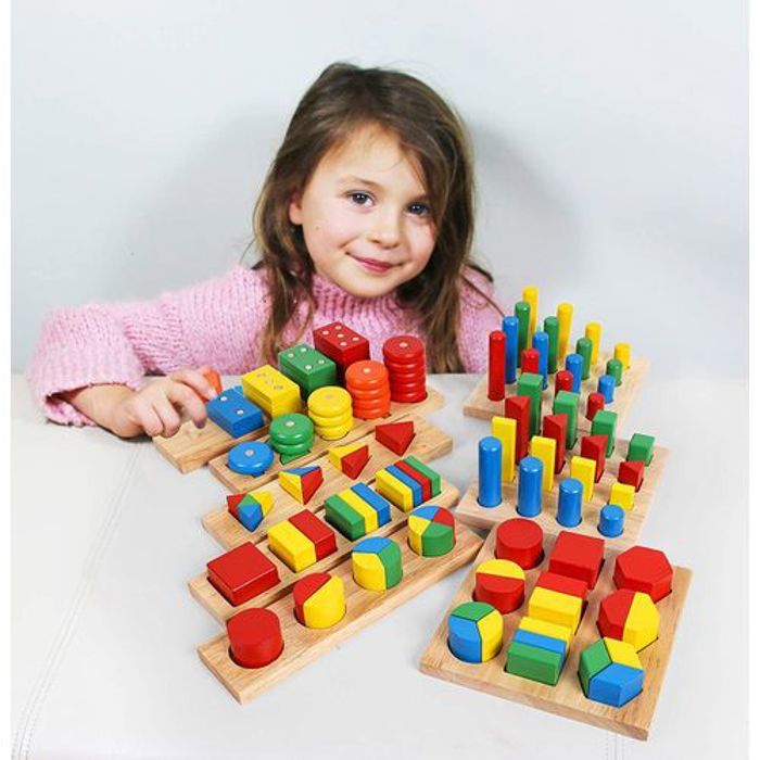 Jouets enfant Ensemble d’entraînement Montessori 8 en 1, en bois de haute qualité