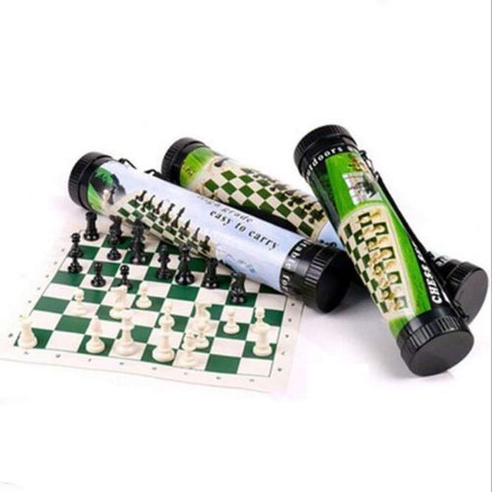 Ensemble d'échecs de dames abordable et portable + tapis 50 cm *50 cm