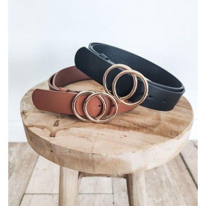Ceinture Femme - DEUX - Élégante - Marron / Noir - Simili cuir - Mixte