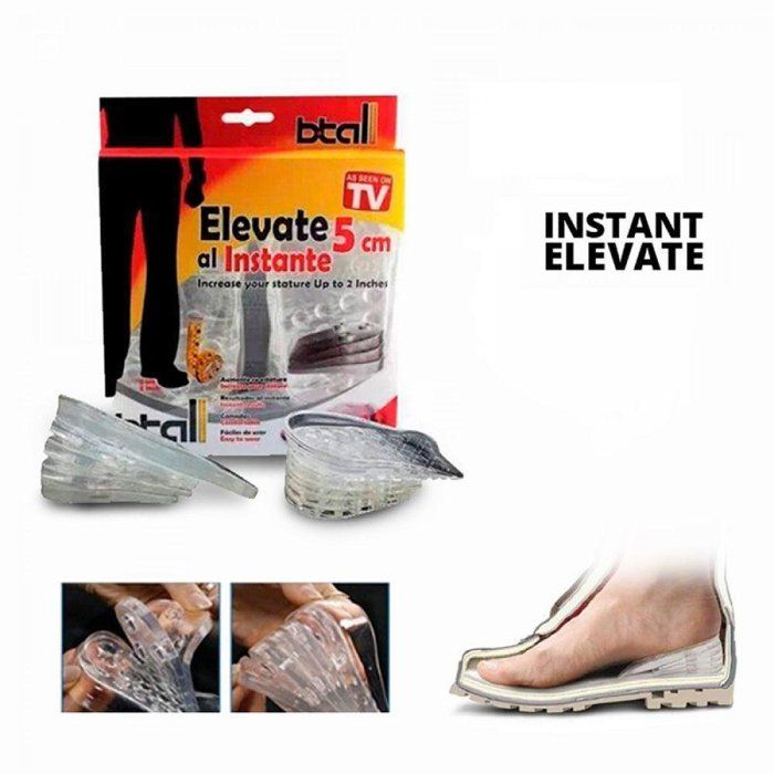 Semelle de chaussure Talonnettes Grandissantes - GENERIC - Gel Silicone - Hauteur 5 cm - Antidérapant - Mixte