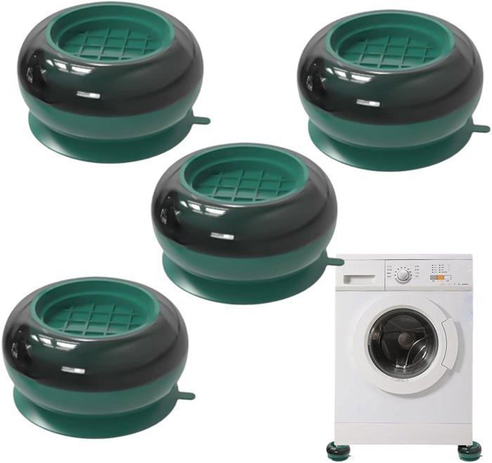 Lot de 4 patins anti-vibrations pour machine à laver, tapis de base en caoutchouc