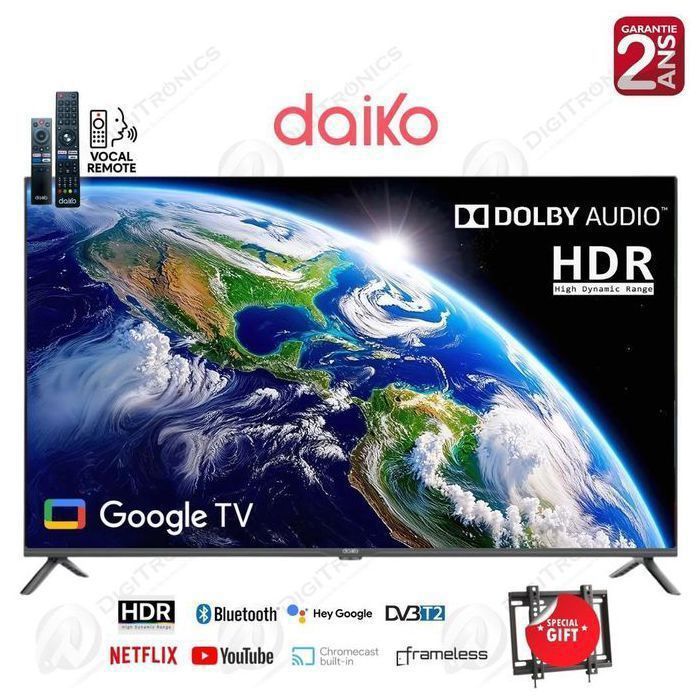 Daiko - Smart TV 32" HD Google TV™ Bluetooth™ Dolby Audio™ HDR™ GLED32H93DK
