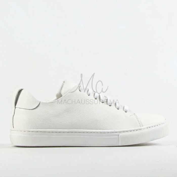 Lorenzo - Baskets Hommes 100% Cuir en Blanc