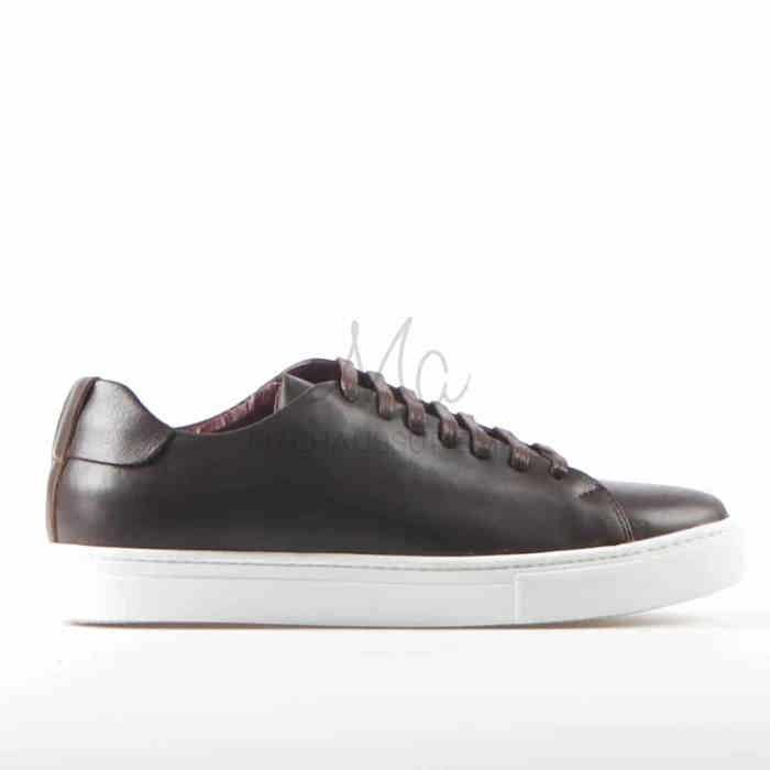 Lorenzo - Baskets Hommes 100% Cuir en Marron