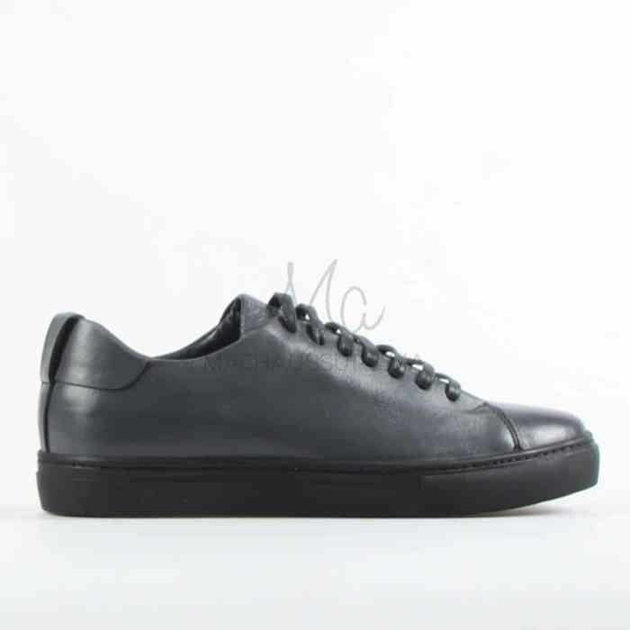Lorenzo - Baskets Hommes 100% Cuir en Gris