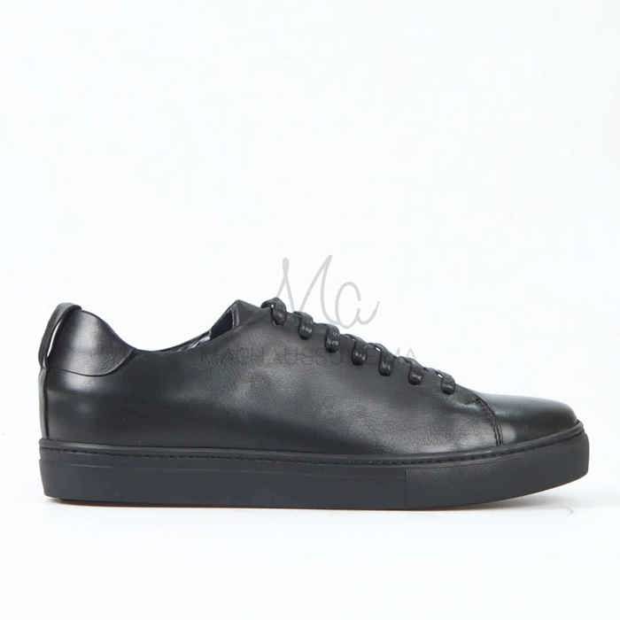 Lorenzo - Baskets Hommes 100% Cuir en Noir