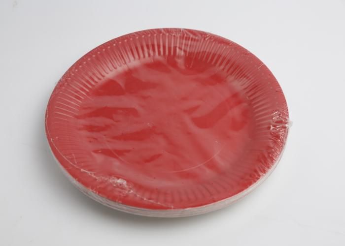 Assiettes en carton - 23 cm - Rouge - 20 pièces - Haute résistance