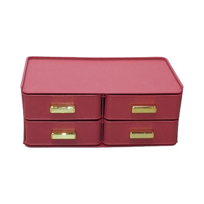 BOITE A BIJOUX 4 TIRROIRS CUIR 2 NIVEAUX 2692