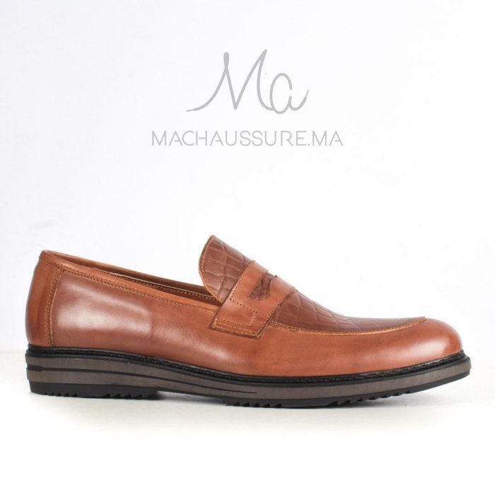 Chaussure de ville - ALBURQUE - Tabac - 100% Cuir - Semelle gomme légère - Homme
