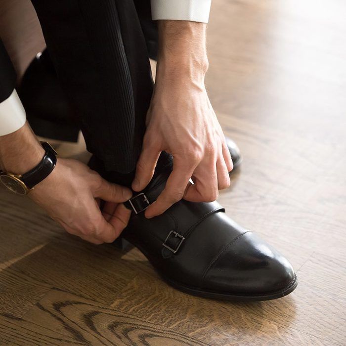 Chaussures de ville - Cuir-Noir - Confortables - Semelle gomme légère - Élastique - Talon carré