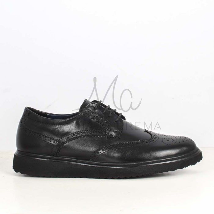 Chaussures de ville - Noir - Cuir - Semelle gomme légère - Élastique - Talon carré