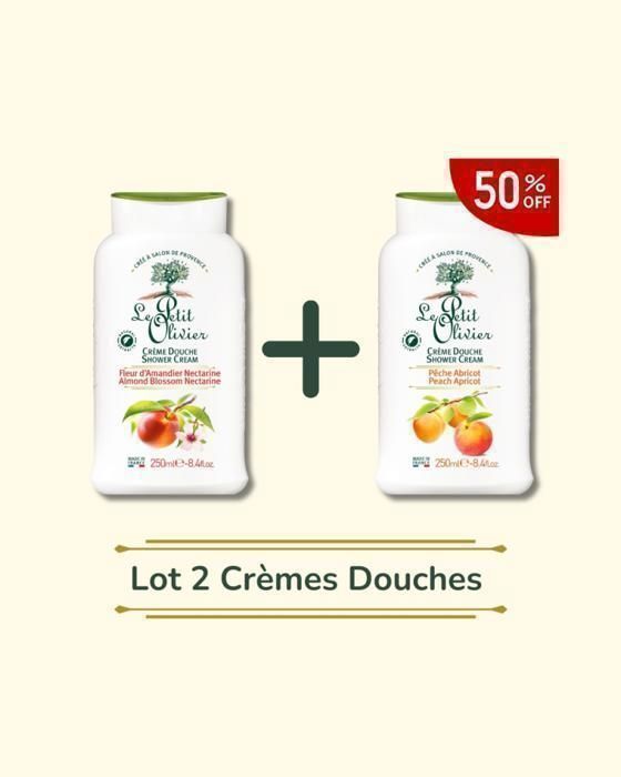 Le petit olivier - Lot 2 Crèmes Douche Fleur D'amandier Nectarine & Pêche Abricot