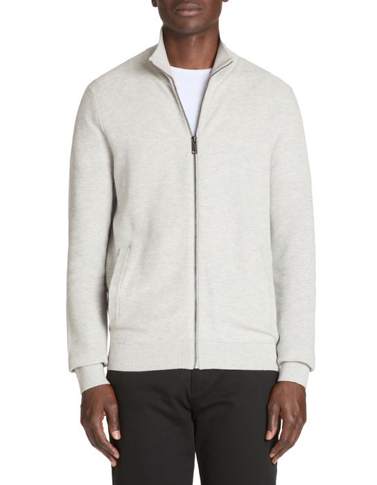 Cardigan col montant en coton