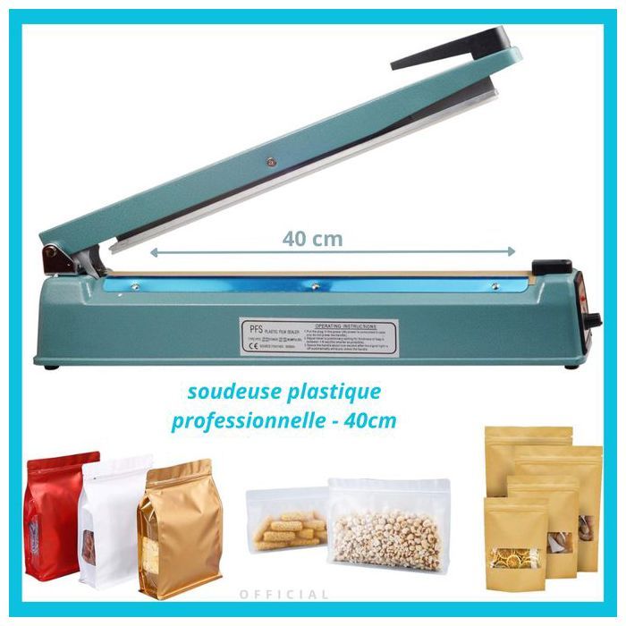 Soudeuses thermique à impulsion  sacs et sachets plastique PE-PP professionnelles 40 CM ,IMPULSE SEALER 400 mm for PP/PE BAGS