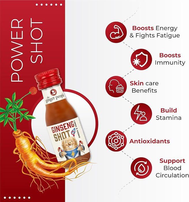 Ginseng shot, gingembre et miel, 30ml - THE GINGER PEOPLE
