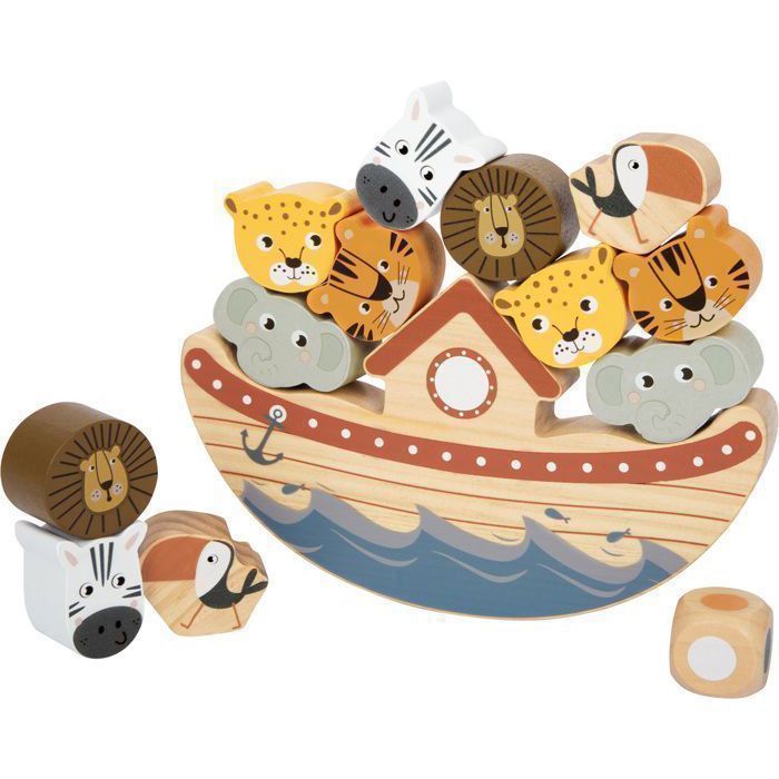 Small Foot - Balancier Arche de Noé "Safari" - jeux enfant, éveil, jeux en bois, psychomotricité, sens - Dès 3 ans