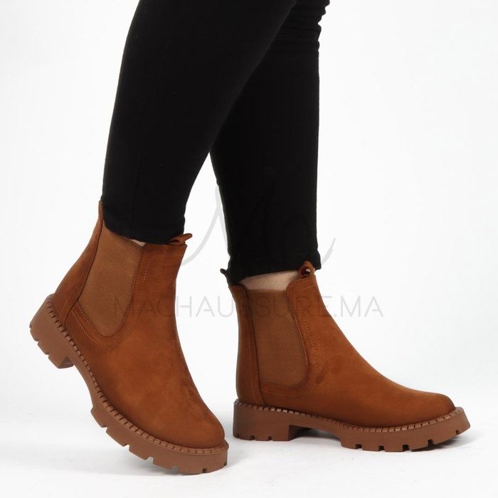 Bottines - Brocard - Tabac-37 - Daim-Nubuck - Confortables - Chic et Tendance