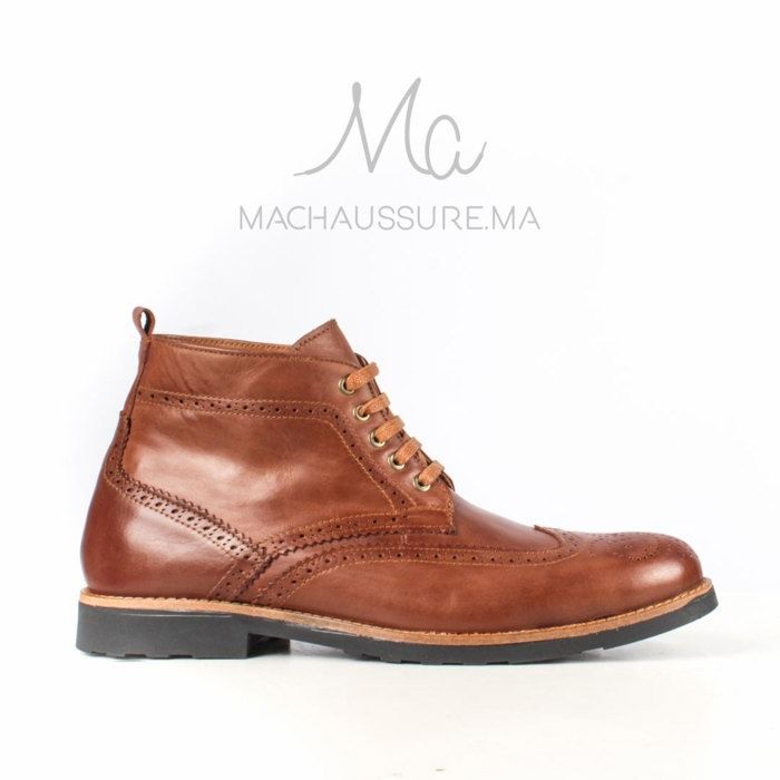 Brave sight bottines hommes -Cuir Tabac-44