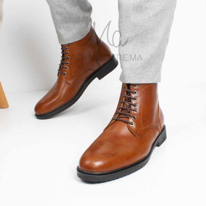 HIKER - Bottines à lacets - Tabac-41
