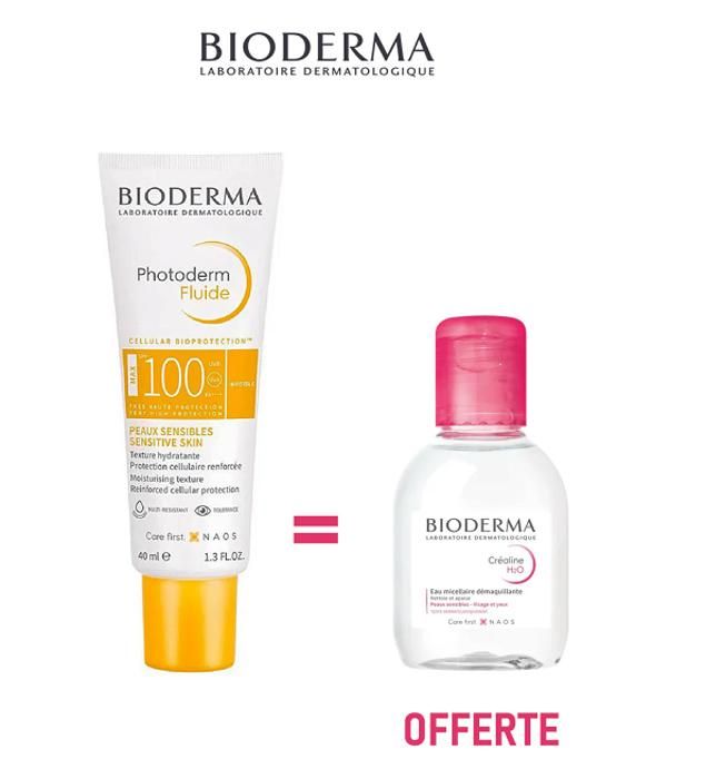 Bioderma Photoderm Fluide Invisible Spf100 + Sensibio H2O Offert