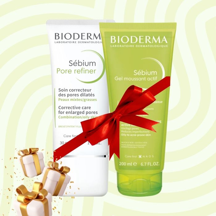 Bioderma Sebium Pore Refiner 30Ml+ Gel Moussant Actif 200Ml Pack