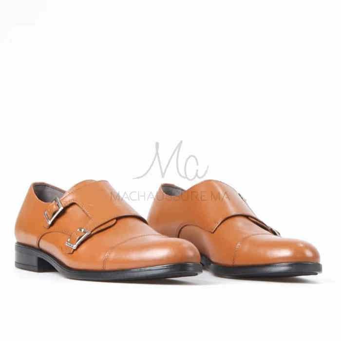 Chaussures de ville - Hommes - Cuir - Tabac clair - Taille 43 - Semelle légère
